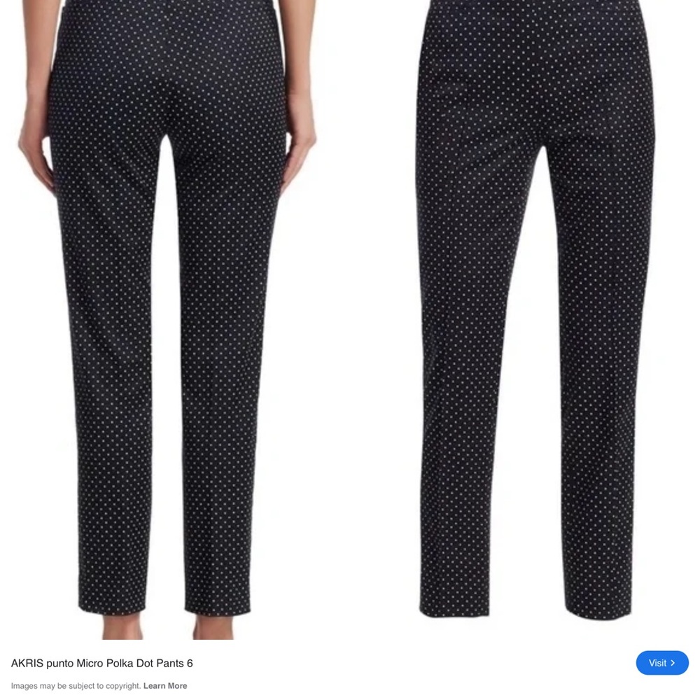 Akris Punto Black Micro Polka Dot Cropped Pants - Picture 9 of 13